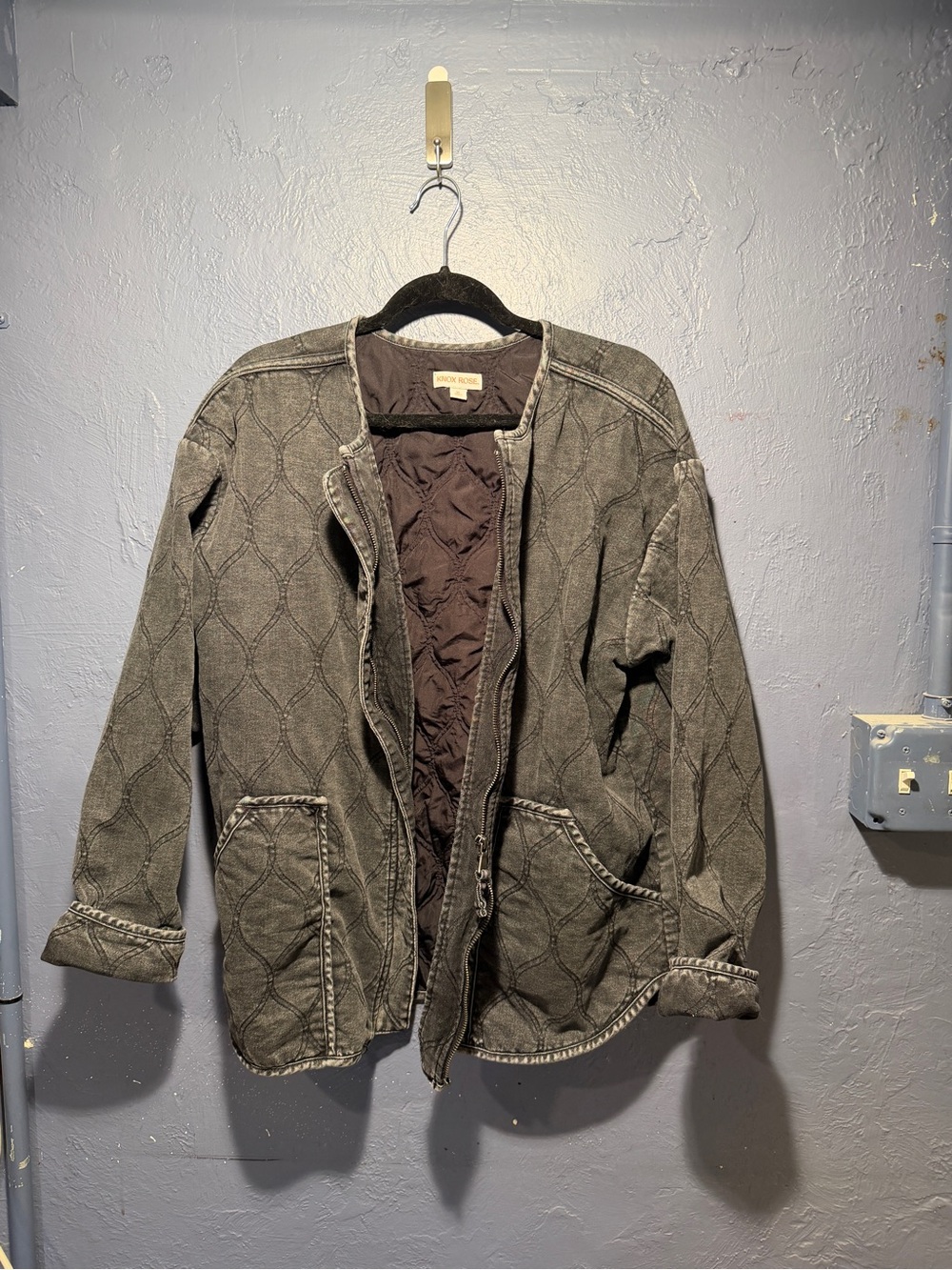Knox Rose Charcoal Quilted Field Jacket